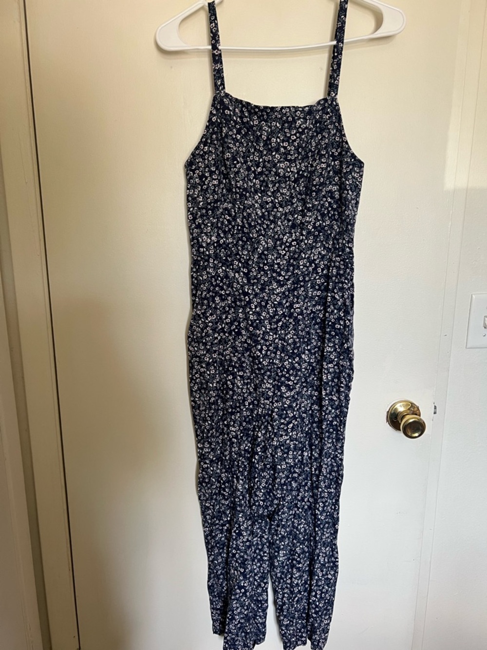 Old Navy Navy Floral Spaghetti Strap Jumper